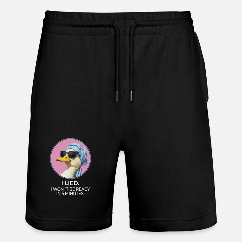 I Lied Duck – Lustiges Statement Design - Stanley/Stella Unisex Bio Joggingshorts Trainer  - Schwarz