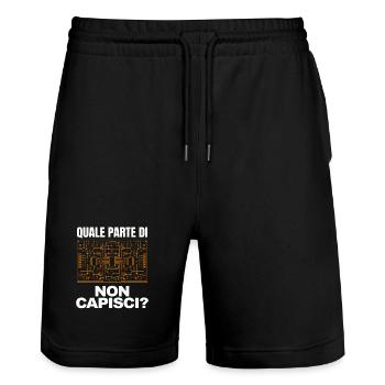Du verstehst den lustigen Elektriker nicht - Stanley/Stella Unisex Bio Joggingshorts Trainer  - Schwarz - Vorne - Nik (191cm) & Marisol (170cm)