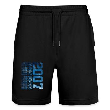 LIMITED EDITION 2007 19 YEARS 19TH BIRTHDAY - Stanley/Stella Trainer Unisex Organic Jogging Shorts - black - Front - Nik (191cm) & Marisol (170cm)