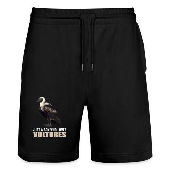 Vulture - Stanley/Stella Trainer Unisex Organic Jogging Shorts - black - Front - Nik (191cm) & Marisol (170cm)