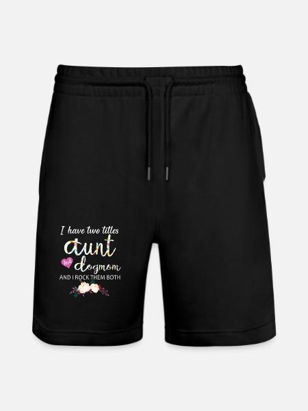 Täti ja koiraäiti, keinutan heitä molempia, kukkalahja - Stanley/Stella Trainer unisex luomu-collegeshortsit - musta