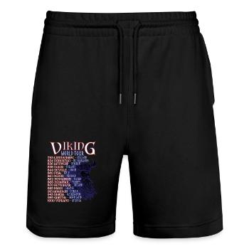 Viking Valhalla Norse Mythology World Tour - Stanley/Stella Trainer Unisex Organic Jogging Shorts - black - Front - Nik (191cm) & Marisol (170cm)