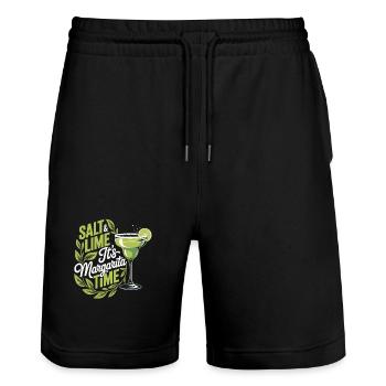 Salt & Lime It's Margarita Time T-Shirt - Short de jogging bio TRAINER Stanley/Stella unisexe - noir - Devant - Nik (191cm) & Marisol (170cm)