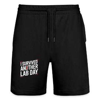 Pharmacist Student I Survived Another Medicine - Stanley/Stella Unisex Bio Joggingshorts Trainer  - Schwarz - Vorne - Nik (191cm) & Marisol (170cm)