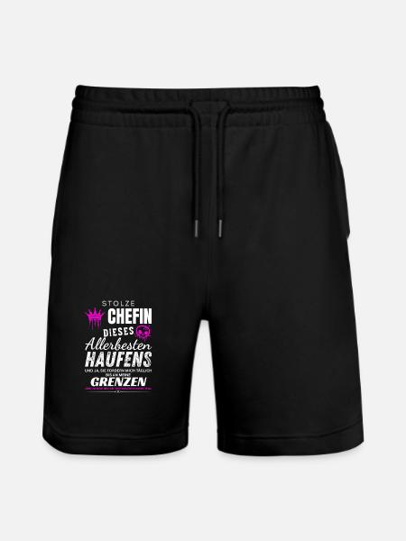 Stolze Chefin allerbester Haufen Chefin Geschenke - Stanley/Stella Trainer Unisex Organic Jogging Shorts - black