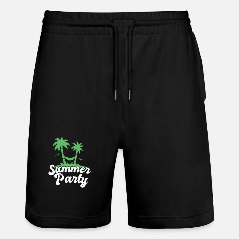Summer Party Palm Tree Design - Stanley/Stella Trainer Unisex Organic Jogging Shorts - black