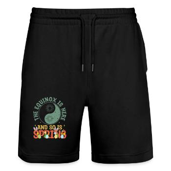 The Equinox Is Here And So Is Spring - Stanley/Stella Trainer Unisex Organic Jogging Shorts - black - Front - Nik (191cm) & Marisol (170cm)
