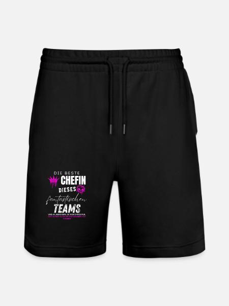 beste Chefin fantastisches Team Chefin geschenke - Stanley/Stella Trainer Unisex Organic Jogging Shorts - black
