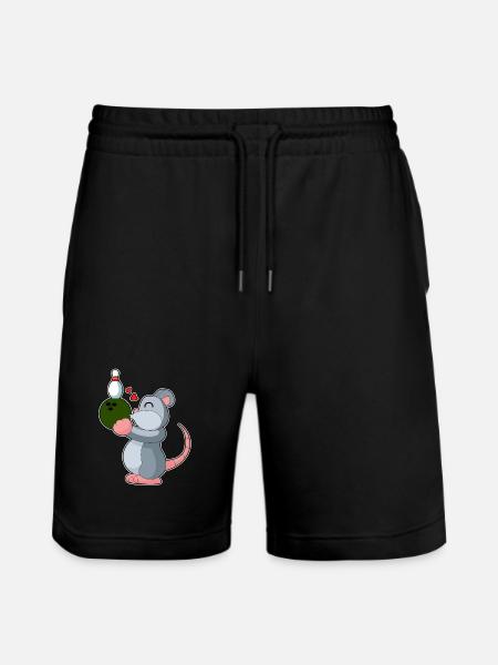 Maus Bowling Bowlingkugel Pin - Stanley/Stella Unisex Bio Joggingshorts Trainer  - Schwarz