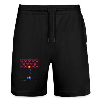 Arcade rétro années 80 Pixel Alien Gamer Vintage - Short de jogging bio TRAINER Stanley/Stella unisexe - noir - Devant - Nik (191cm) & Marisol (170cm)