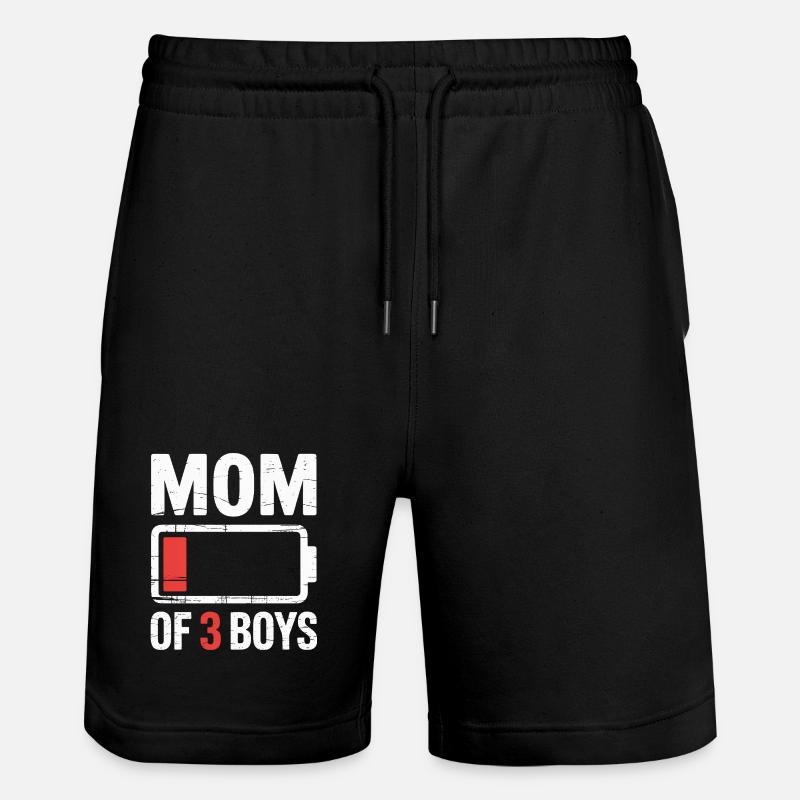 Mutter von 3 Jungen, Batterie leer - Stanley/Stella Unisex Bio Joggingshorts Trainer  - Schwarz