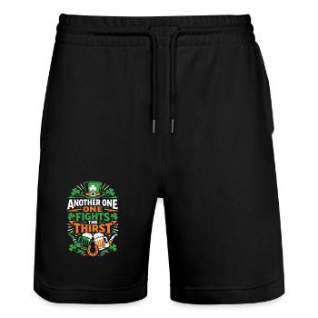 Un autre combat la soif | La Saint-Patrick - Short de jogging bio TRAINER Stanley/Stella unisexe - noir - Devant - Nik (191cm) & Marisol (170cm)