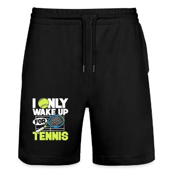 I wake up just for tennis - Stanley/Stella Trainer Unisex Organic Jogging Shorts - black - Front - Nik (191cm) & Marisol (170cm)