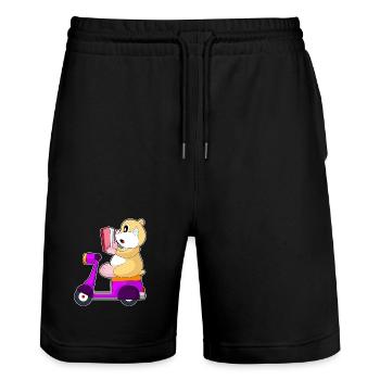 Hamster Motorroller - Stanley/Stella Unisex Bio Joggingshorts Trainer  - Schwarz - Vorne - Nik (191cm) & Marisol (170cm)