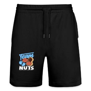 Team Nuts Funny Gender Reveal Boy - Stanley/Stella Trainer Unisex Organic Jogging Shorts - black - Front - Nik (191cm) & Marisol (170cm)