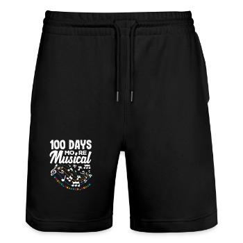 100 Tage Musikalischer Musiklehrer Design - Stanley/Stella Unisex Bio Joggingshorts Trainer  - Schwarz - Vorne - Nik (191cm) & Marisol (170cm)