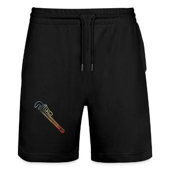 Look rétro de clé à tuyau à Molette - Short de jogging bio TRAINER Stanley/Stella unisexe - noir - Devant - Nik (191cm) & Marisol (170cm)