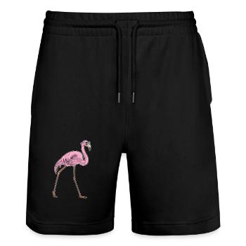 Flamingo Sonnenbrille - Stanley/Stella Unisex Bio Joggingshorts Trainer  - Schwarz - Vorne - Nik (191cm) & Marisol (170cm)