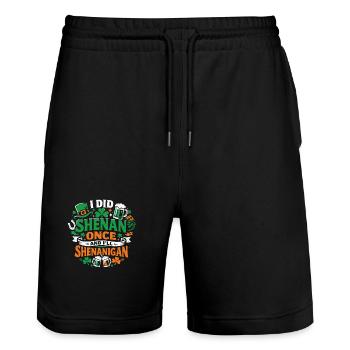 Ready vor Shenanigans | St. Patrick's Day - Stanley/Stella Unisex Bio Joggingshorts Trainer  - Schwarz - Vorne - Nik (191cm) & Marisol (170cm)