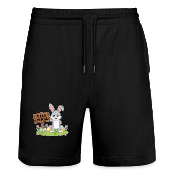 Pâques grec Kalo Pascha Joyeuses Pâques - Short de jogging bio TRAINER Stanley/Stella unisexe - noir - Devant - Nik (191cm) & Marisol (170cm)