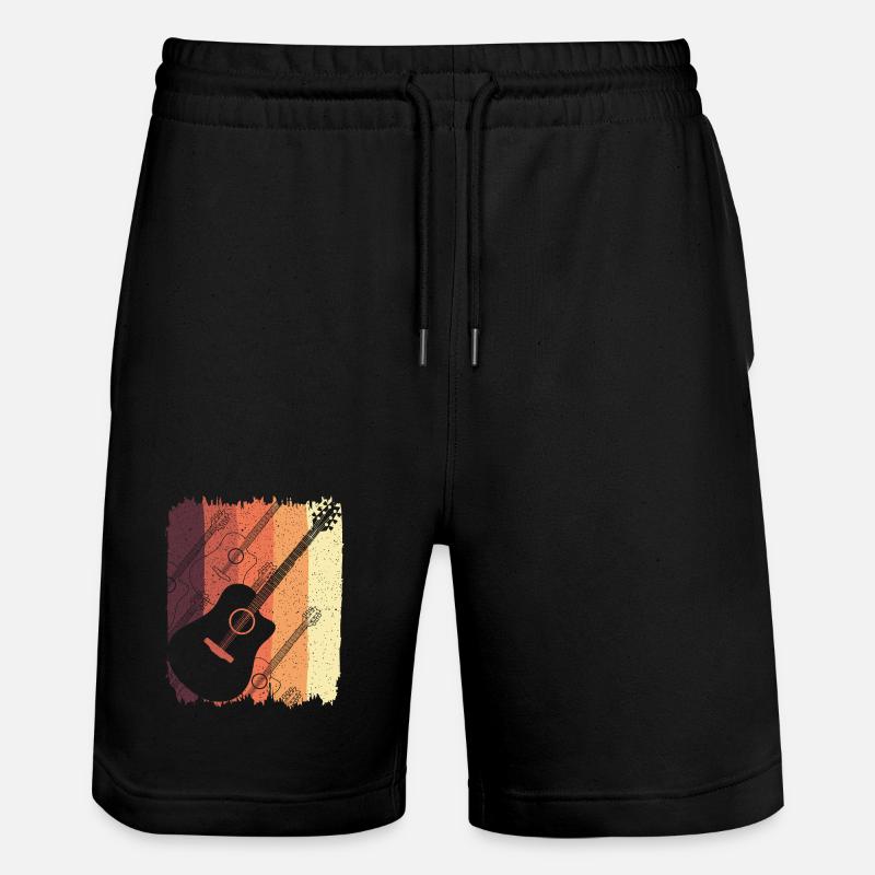 Akustikgitarre auf Sunset Stripes - Stanley/Stella Unisex Bio Joggingshorts Trainer  - Schwarz