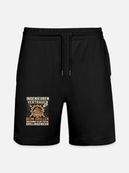 Grillingenieur: Physik am Feuer - Stanley/Stella Unisex Bio Joggingshorts Trainer  - Schwarz