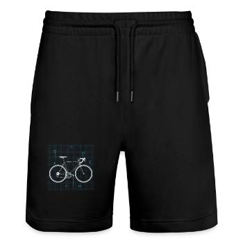 Conception vintage de cyclistes de Bicycle Blueprint - Short de jogging bio TRAINER Stanley/Stella unisexe - noir - Devant - Nik (191cm) & Marisol (170cm)
