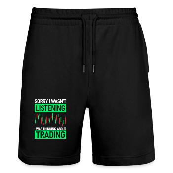 Désolé de ne pas avoir écouté les traders boursiers - Short de jogging bio TRAINER Stanley/Stella unisexe - noir - Devant - Nik (191cm) & Marisol (170cm)