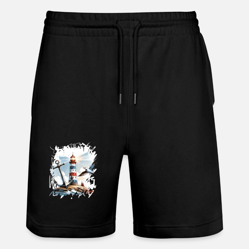 Mouette Ancre du Phare - Short de jogging bio TRAINER Stanley/Stella unisexe - noir