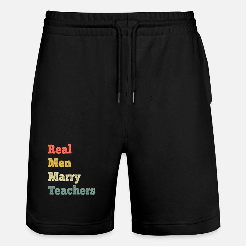 Les vrais hommes épousent les enseignants - Short de jogging bio TRAINER Stanley/Stella unisexe - noir