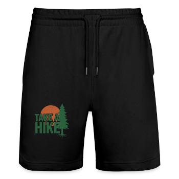 Wandern Camping Trekking Draußen Natur Berg - Stanley/Stella Unisex Bio Joggingshorts Trainer  - Schwarz - Vorne - Nik (191cm) & Marisol (170cm)