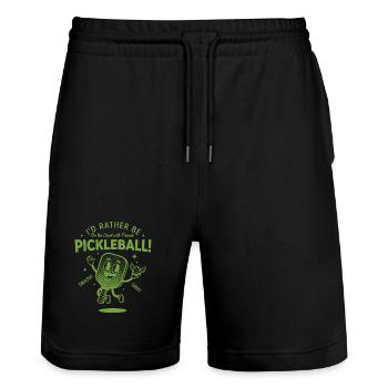 Pickleball wäre lieber mit Freunden auf dem Platz - Stanley/Stella Unisex Bio Joggingshorts Trainer  - Schwarz - Vorne - Nik (191cm) & Marisol (170cm)