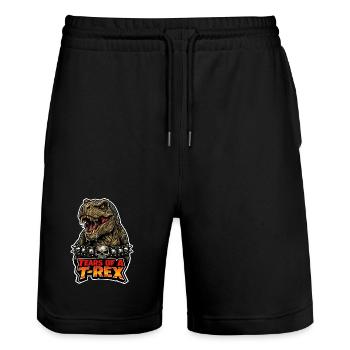 Emo Dinosaur, Sad Dino, Emotional - Stanley/Stella Trainer Unisex Organic Jogging Shorts - black - Front - Nik (191cm) & Marisol (170cm)
