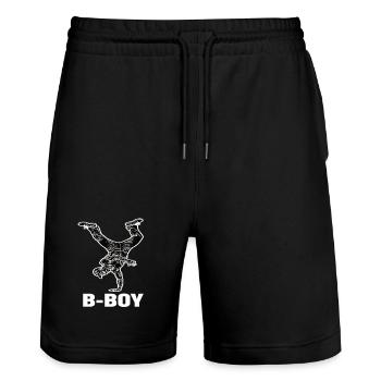 Breakdance B-Boy Streetdance Hip Hop - Stanley/Stella Unisex Bio Joggingshorts Trainer  - Schwarz - Vorne - Nik (191cm) & Marisol (170cm)