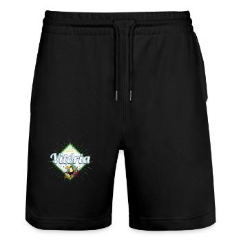 Vitória Espírito Santo Brazil Toucan Souvenir - Stanley/Stella Trainer Unisex Organic Jogging Shorts - black - Front - Nik (191cm) & Marisol (170cm)