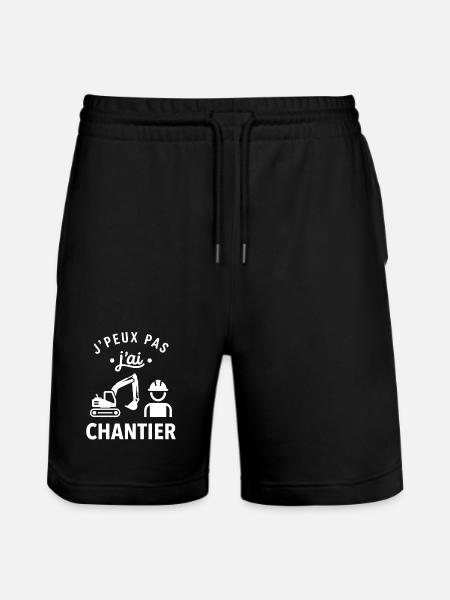J'peux pas j'ai chantier - Short de jogging bio TRAINER Stanley/Stella unisexe - noir