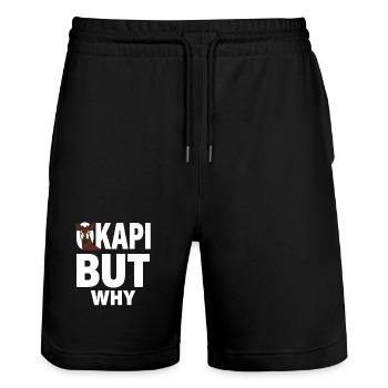 Okapi-liebhaber Okapi-tier Seltene Tierweltliebe - Stanley/Stella Unisex Bio Joggingshorts Trainer  - Schwarz - Vorne - Nik (191cm) & Marisol (170cm)
