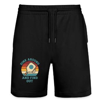 Pickleball-lustiger Spieler spielt herum und findet es heraus - Stanley/Stella Unisex Bio Joggingshorts Trainer  - Schwarz - Vorne - Nik (191cm) & Marisol (170cm)