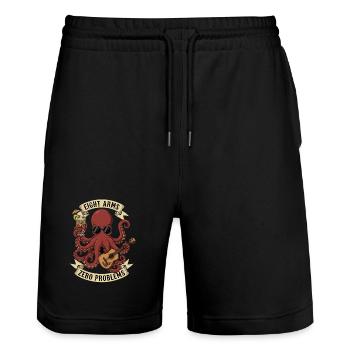 Eight Arms Zero Problems - Stanley/Stella Trainer Unisex Organic Jogging Shorts - black - Front - Nik (191cm) & Marisol (170cm)