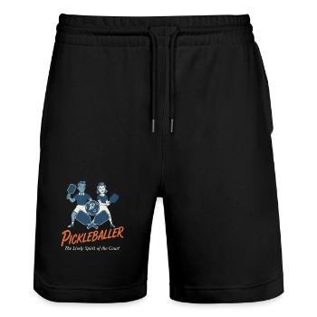 Pickleball Funny Player Pickleballer Love - Stanley/Stella Trainer Unisex Organic Jogging Shorts - black - Front - Nik (191cm) & Marisol (170cm)