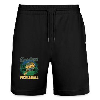 Joueur de pickleball Dink Queen, joueur de pickleball amoureux - Short de jogging bio TRAINER Stanley/Stella unisexe - noir - Devant - Nik (191cm) & Marisol (170cm)