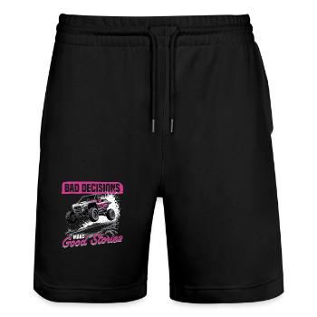 UTV Fille tout-terrain Femme 4 roues côte à côte - Short de jogging bio TRAINER Stanley/Stella unisexe - noir - Devant - Nik (191cm) & Marisol (170cm)