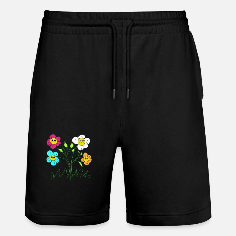 Fleurs joyeuses du jardin - Short de jogging bio TRAINER Stanley/Stella unisexe - noir