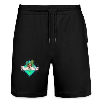 Dominica Karibik Urlaub Vintage Insel Souvenir - Stanley/Stella Unisex Bio Joggingshorts Trainer  - Schwarz - Vorne - Nik (191cm) & Marisol (170cm)