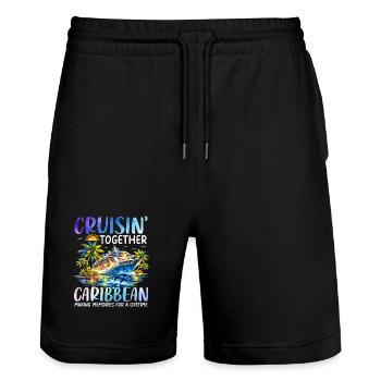 Cruisin Together Caribbean - Stanley/Stella Unisex Bio Joggingshorts Trainer  - Schwarz - Vorne - Nik (191cm) & Marisol (170cm)