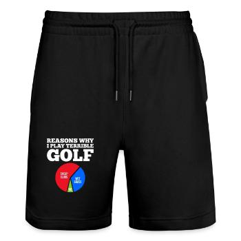 Reasons Why Golf Lover Golfer - Stanley/Stella Trainer Unisex Organic Jogging Shorts - black - Front - Nik (191cm) & Marisol (170cm)