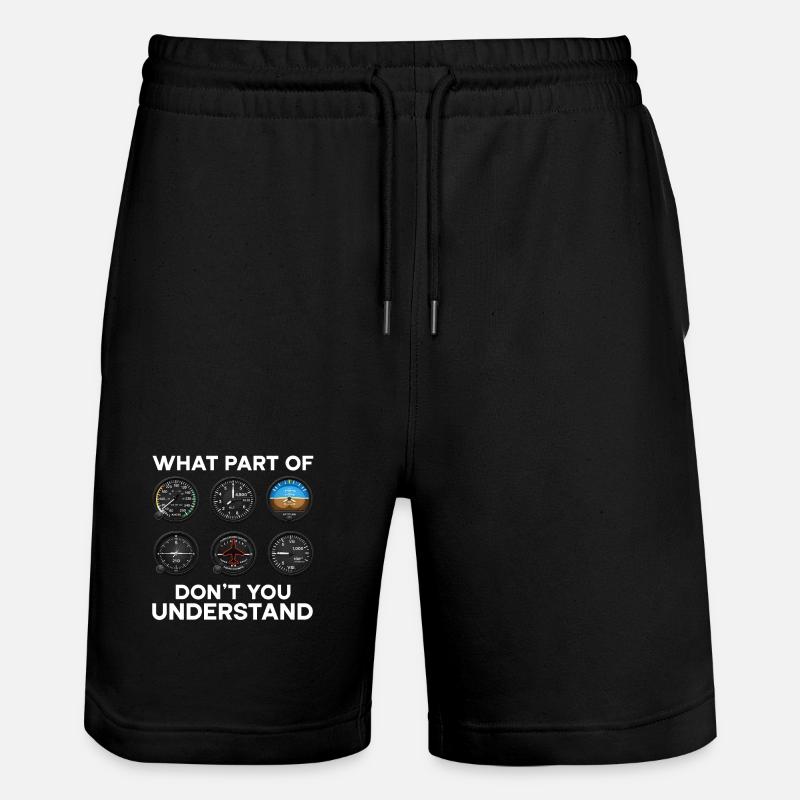Flugzeug Flug Pilot Flugzeug Fluggesellschaft - Stanley/Stella Unisex Bio Joggingshorts Trainer  - Schwarz