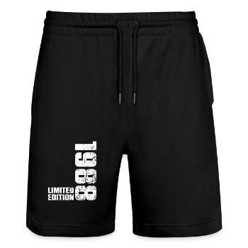 38 Year Old 1988 Man Woman Birthday Gift - Stanley/Stella Trainer Unisex Organic Jogging Shorts - black - Front - Nik (191cm) & Marisol (170cm)