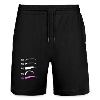 Makeup Microblading Cosmetic Beautician - Stanley/Stella Trainer Unisex Organic Jogging Shorts - black - Front - Nik (191cm) & Marisol (170cm)