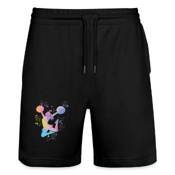 Cheerleader Cheer Mom Cheerleading - Stanley/Stella Unisex Bio Joggingshorts Trainer  - Schwarz - Vorne - Nik (191cm) & Marisol (170cm)